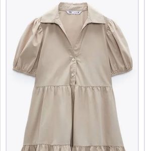 Zara Tiered Poplin Dress